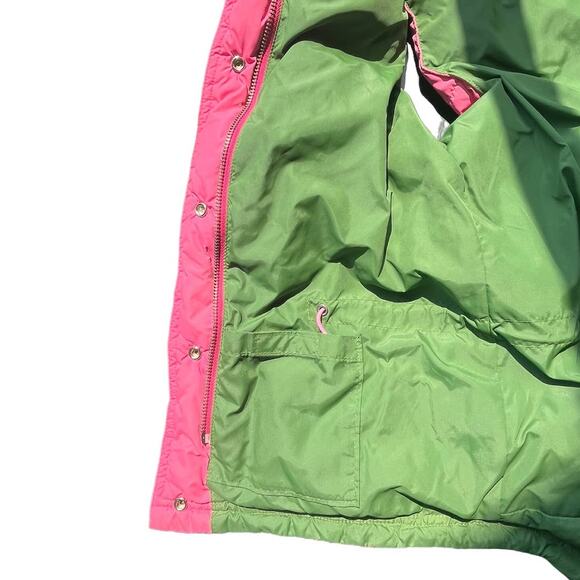 J.Crew Women’s Pink & Green Down Puffer Vest XS Lightweight Layering Puffy - Picture 4 of 9